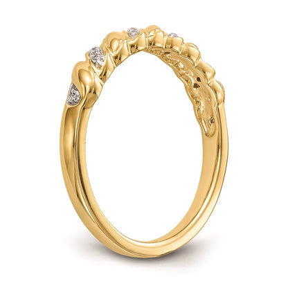14K Yellow Gold Real Diamond Wedding Band