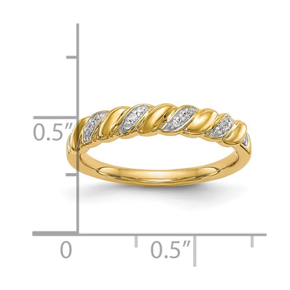 14K Yellow Gold Real Diamond Wedding Band