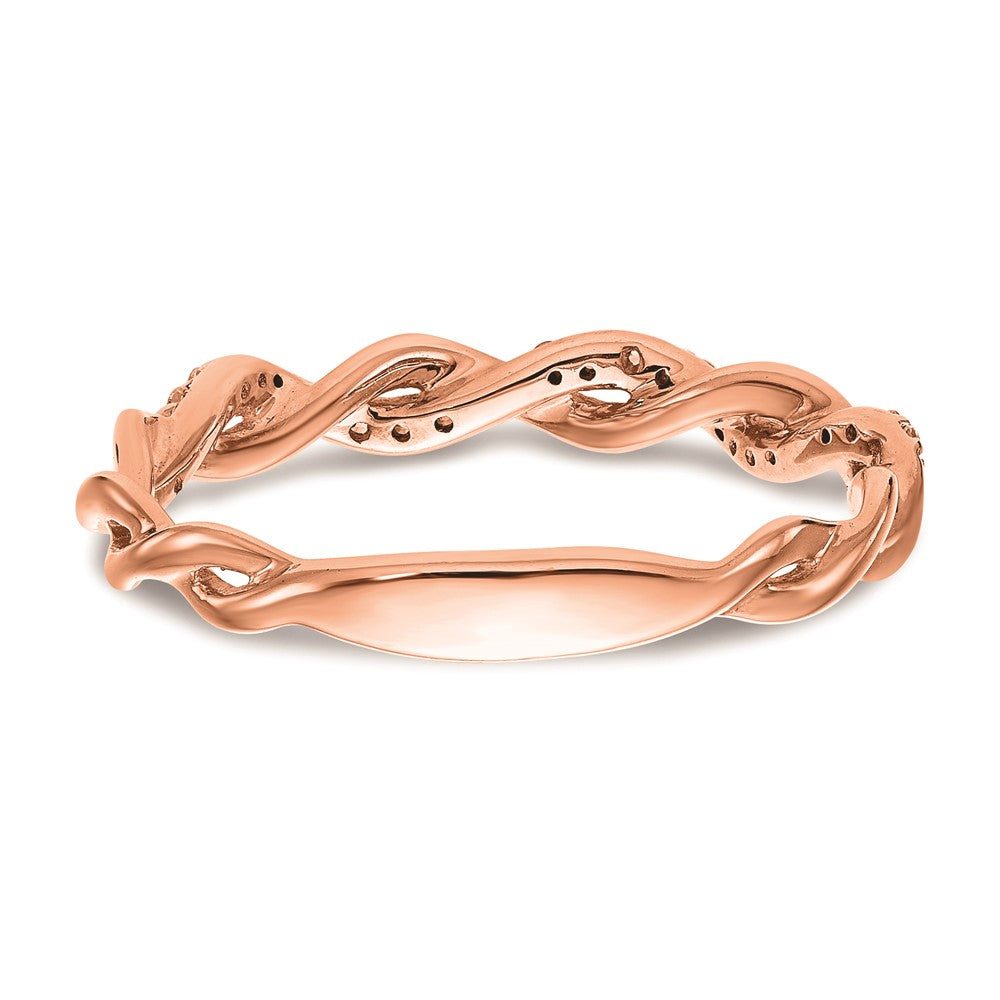 0.12ct. CZ Solid Real 14k Rose Gold Wedding Wedding Band Ring