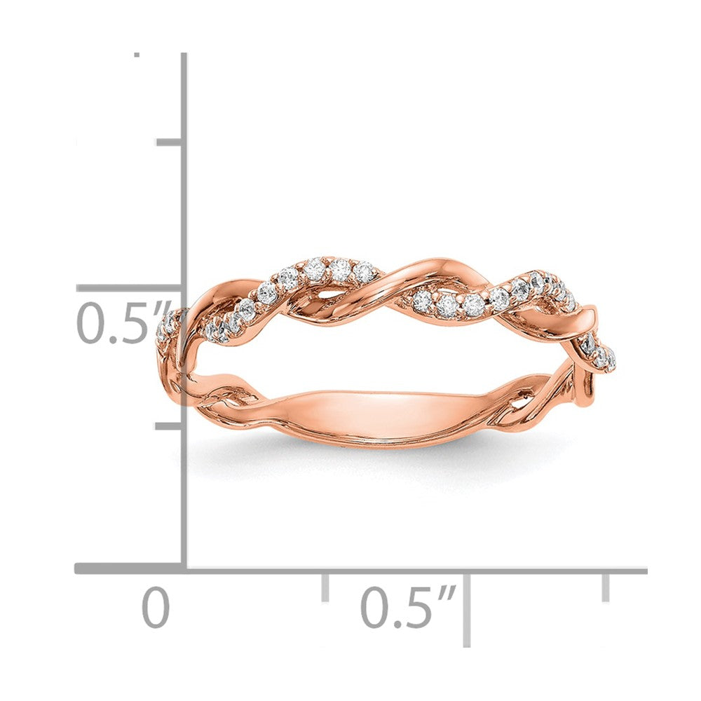 0.12ct. CZ Solid Real 14k Rose Gold Wedding Wedding Band Ring