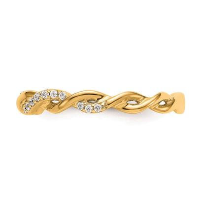 14k Yellow Gold Real Diamond Wedding Band