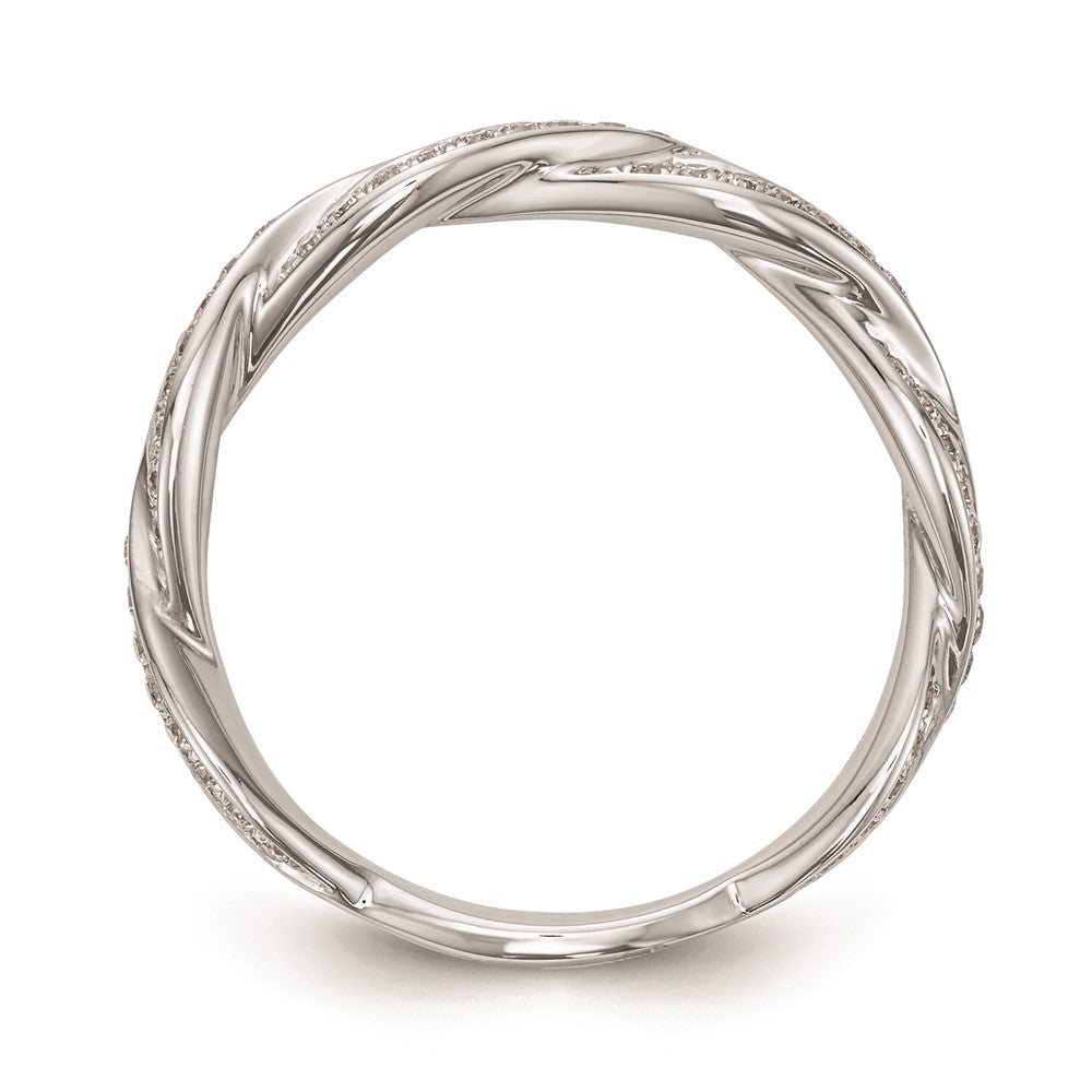 14k White Gold Real Diamond Wedding Band