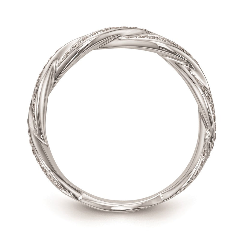 14k White Gold Real Diamond Wedding Band