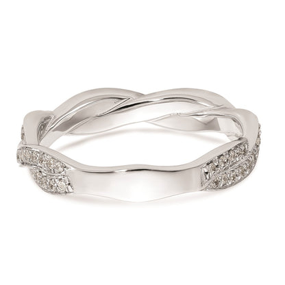 14k White Gold Real Diamond Wedding Band