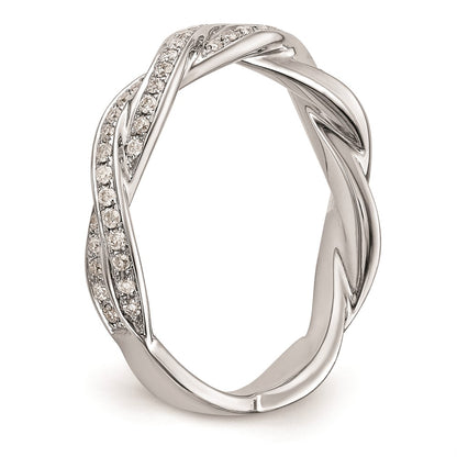 14k White Gold Real Diamond Wedding Band