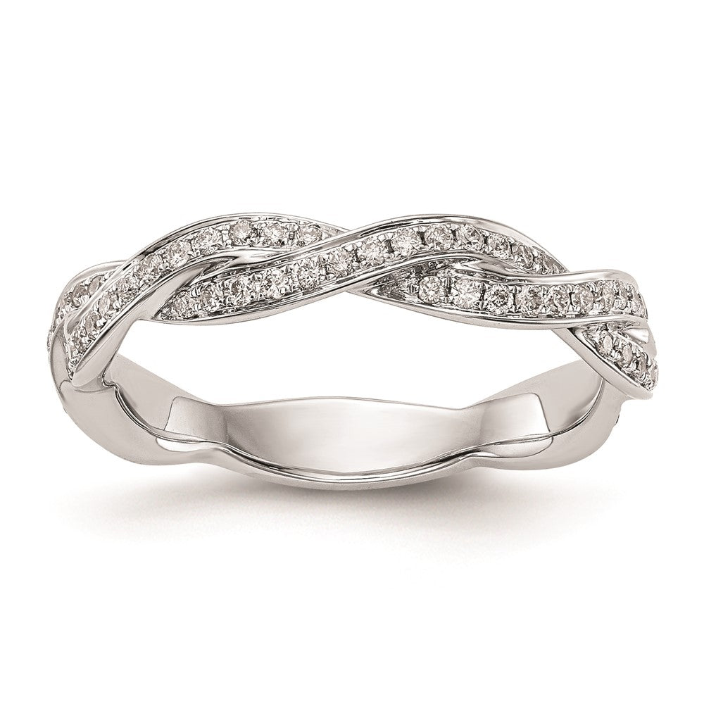 14k White Gold Real Diamond Wedding Band