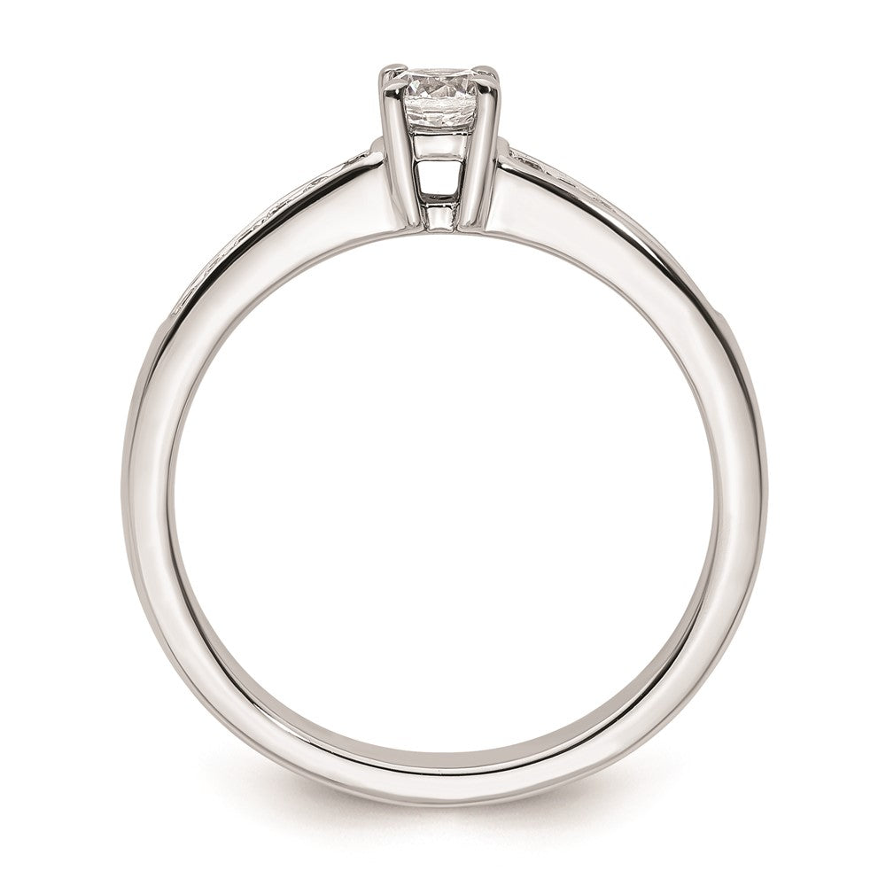0.20ct. CZ Solid Real 14K White Gold Engagement Ring