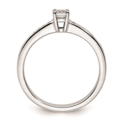 0.20ct. CZ Solid Real 14K White Gold Engagement Ring