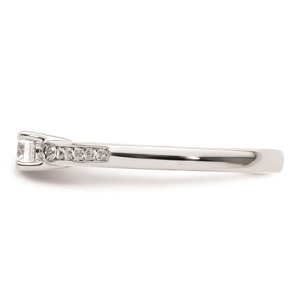0.20ct. CZ Solid Real 14K White Gold Engagement Ring