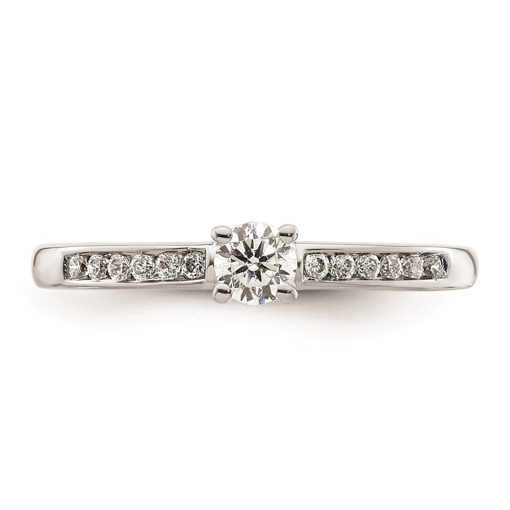0.20ct. CZ Solid Real 14K White Gold Engagement Ring