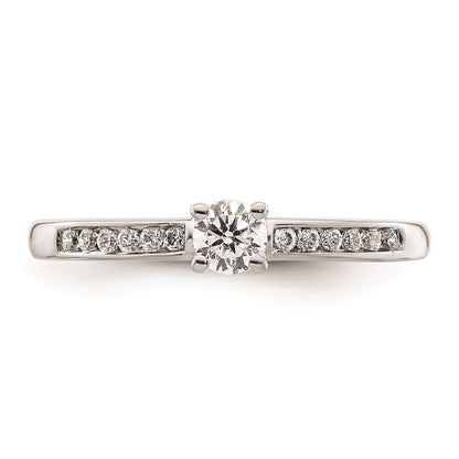 0.20ct. CZ Solid Real 14K White Gold Engagement Ring
