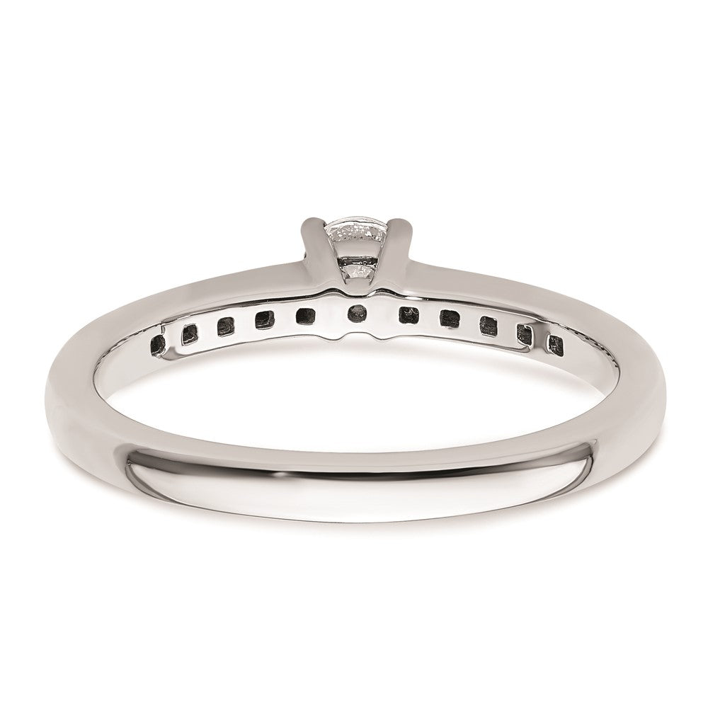 0.20ct. CZ Solid Real 14K White Gold Engagement Ring