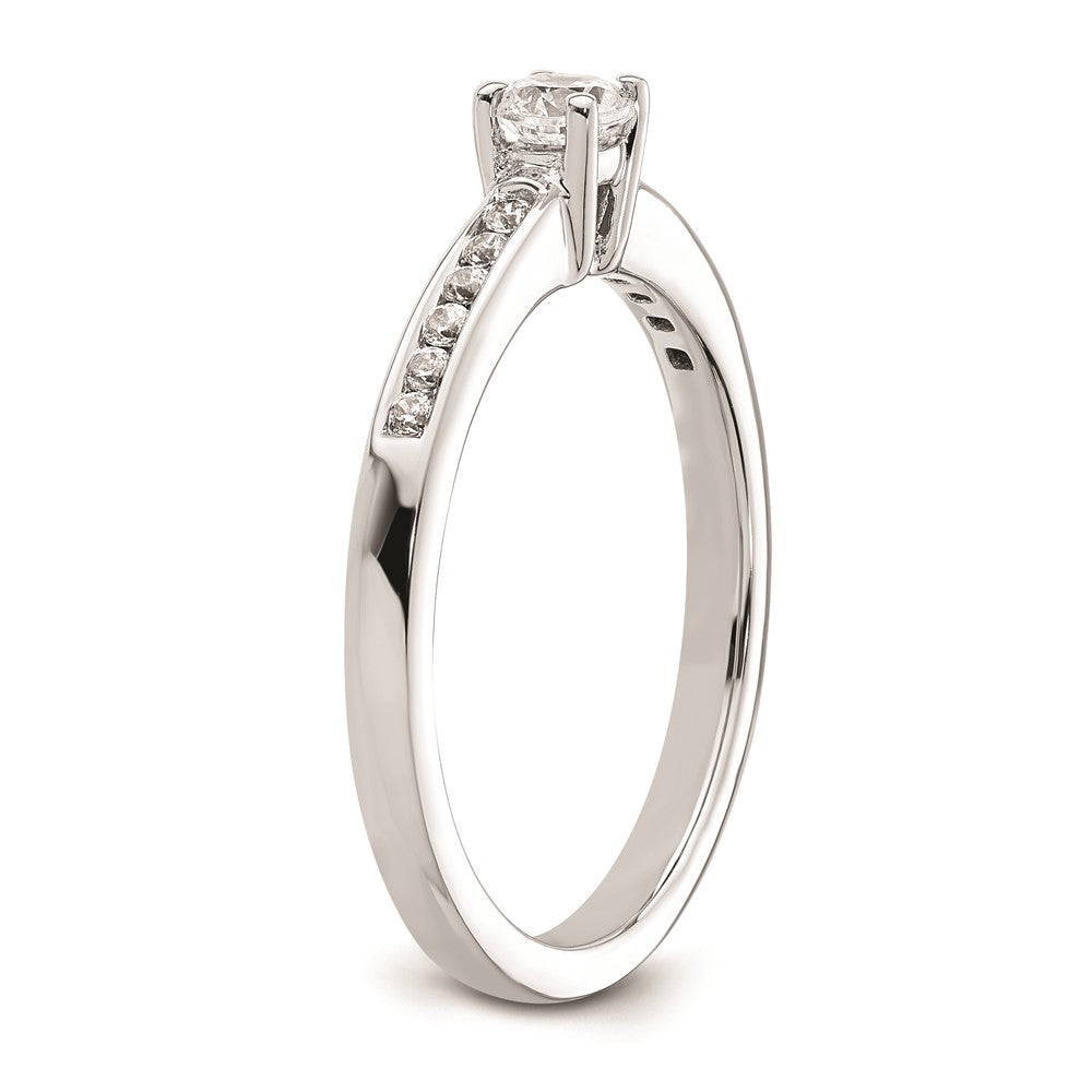0.20ct. CZ Solid Real 14K White Gold Engagement Ring