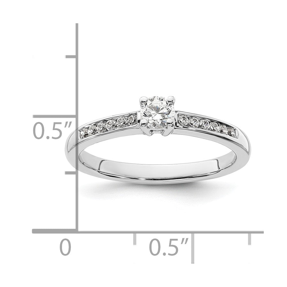0.20ct. CZ Solid Real 14K White Gold Engagement Ring