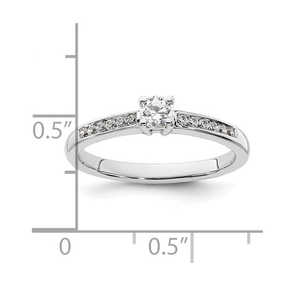 0.20ct. CZ Solid Real 14K White Gold Engagement Ring