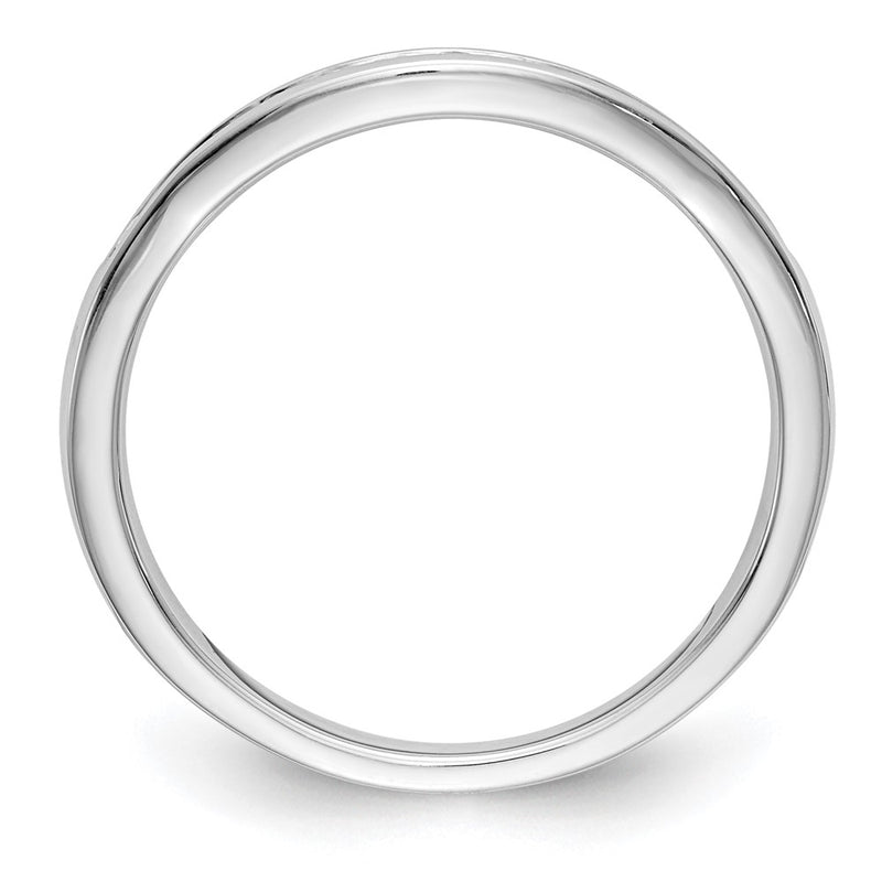 14k White Gold Real Diamond Wedding Band