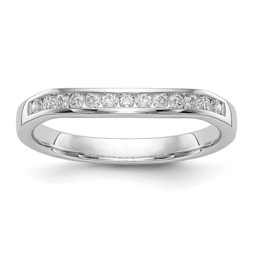0.25ct. CZ Solid Real 14k White Gold Wedding Wedding Band Ring