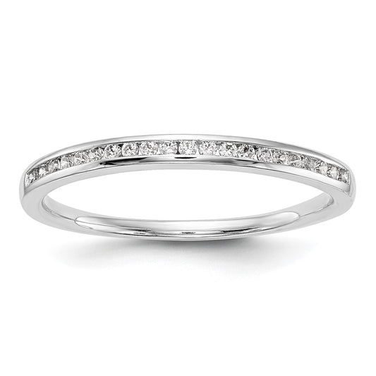 14k White Gold Real Diamond Wedding Band