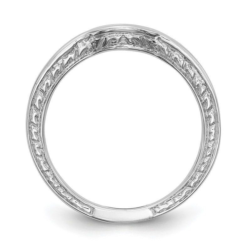 14k White Gold Real Diamond Wedding Band
