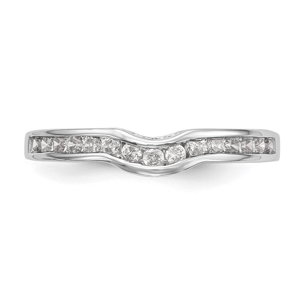 0.34ct. CZ Solid Real 14k White Gold Wedding Wedding Band Ring