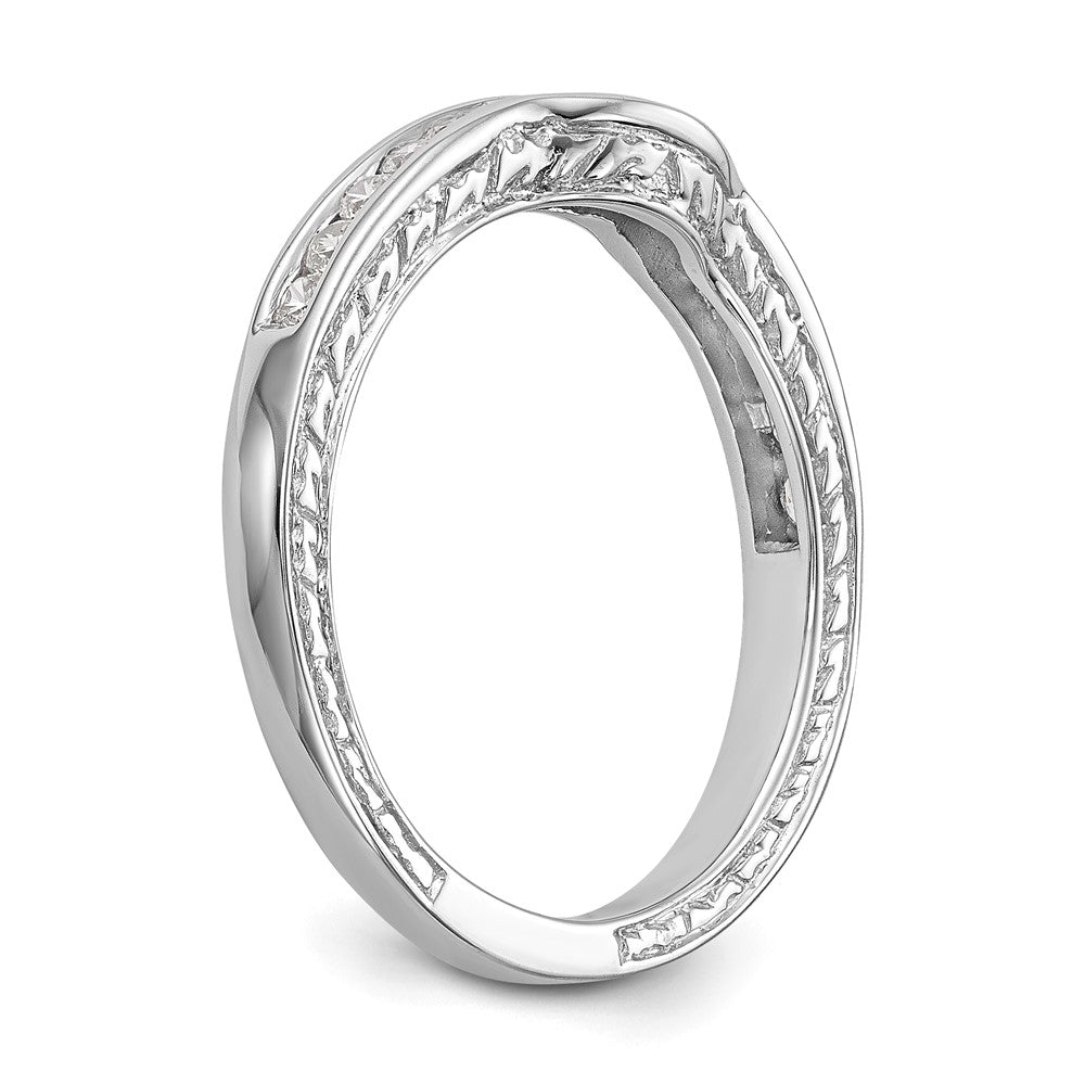 0.34ct. CZ Solid Real 14k White Gold Wedding Wedding Band Ring