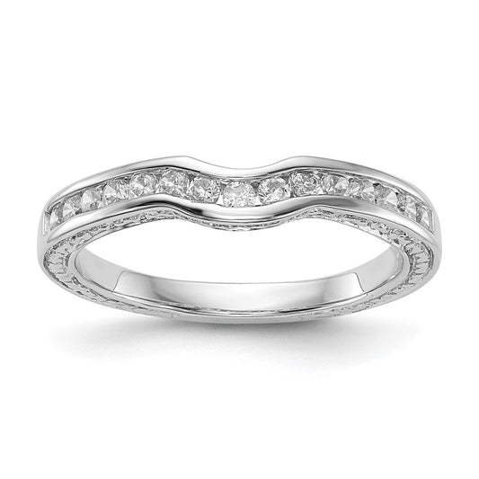 0.34ct. CZ Solid Real 14k White Gold Wedding Wedding Band Ring