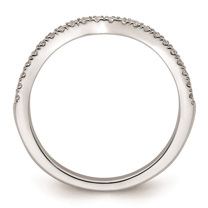 0.09ct. CZ Solid Real 14k White Gold Wedding Wedding Band Ring