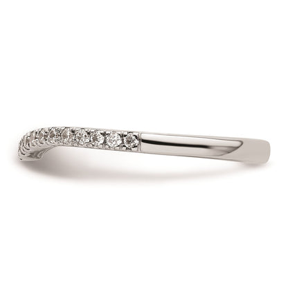 0.09ct. CZ Solid Real 14k White Gold Wedding Wedding Band Ring