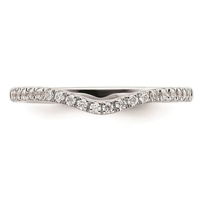 0.09ct. CZ Solid Real 14k White Gold Wedding Wedding Band Ring