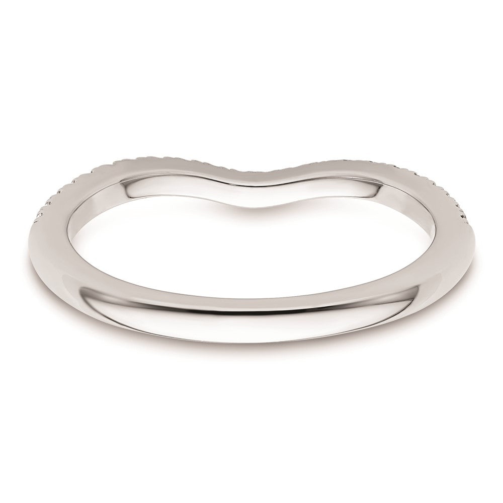0.09ct. CZ Solid Real 14k White Gold Wedding Wedding Band Ring