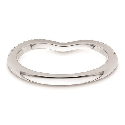 0.09ct. CZ Solid Real 14k White Gold Wedding Wedding Band Ring