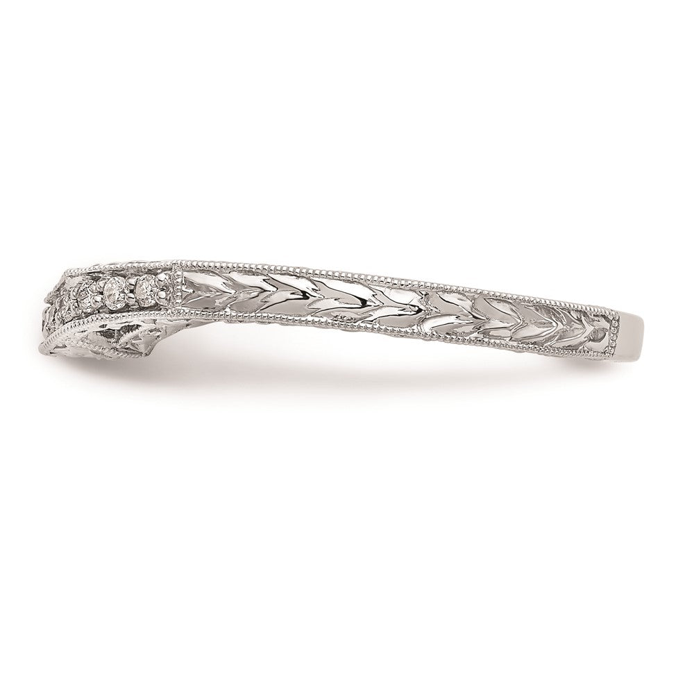 0.09ct. CZ Solid Real 14k White Gold Wedding Wedding Band Ring