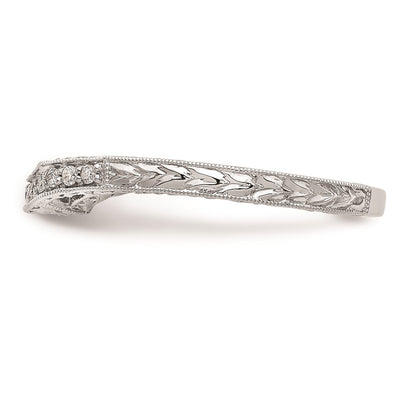 0.09ct. CZ Solid Real 14k White Gold Wedding Wedding Band Ring