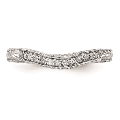 14k White Gold Real Diamond Wedding Band