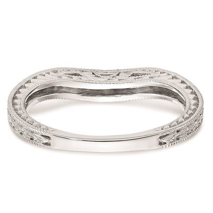 0.09ct. CZ Solid Real 14k White Gold Wedding Wedding Band Ring