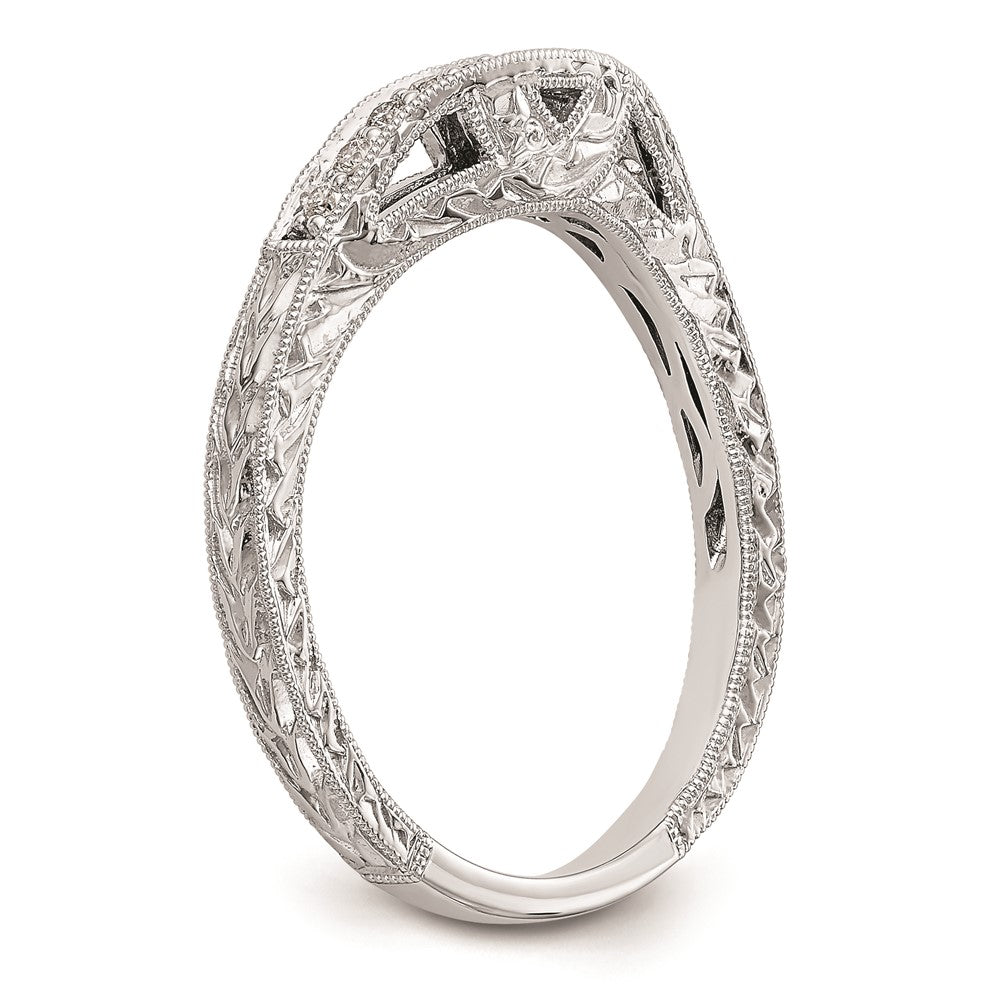 14k White Gold Real Diamond Wedding Band