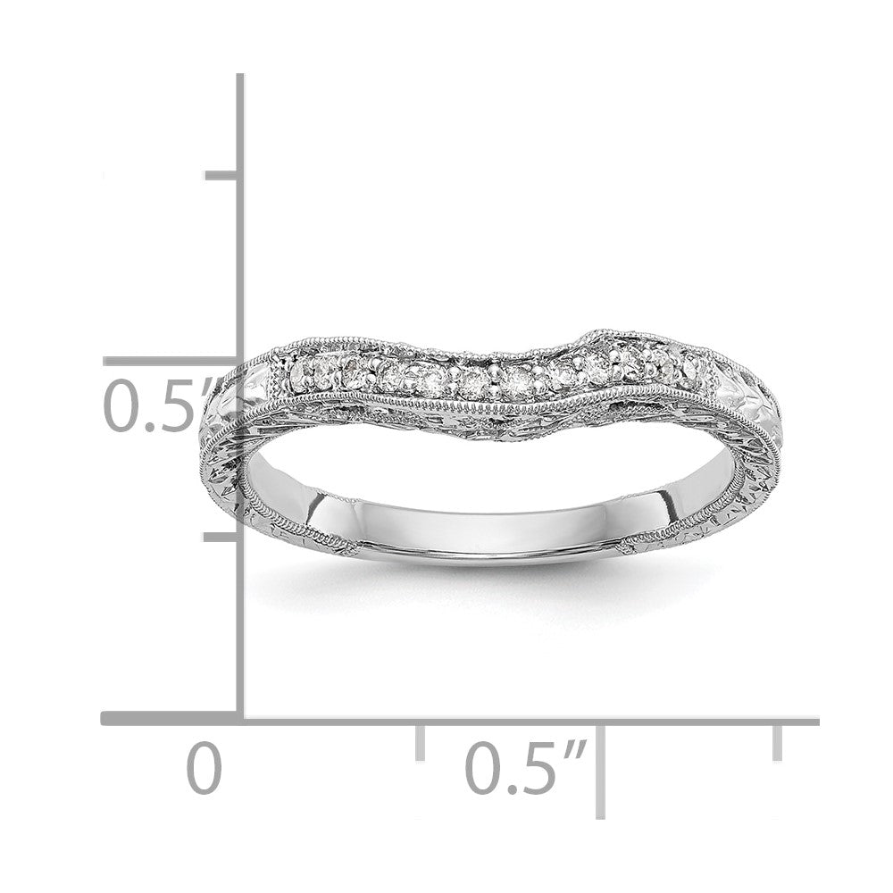 14k White Gold Real Diamond Wedding Band