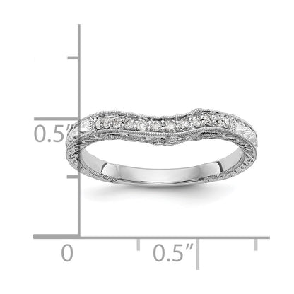 14k White Gold Real Diamond Wedding Band