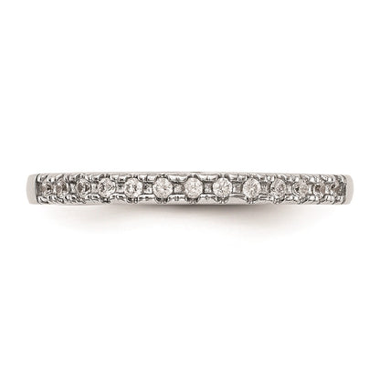 14k White Gold Real Diamond Wedding Band