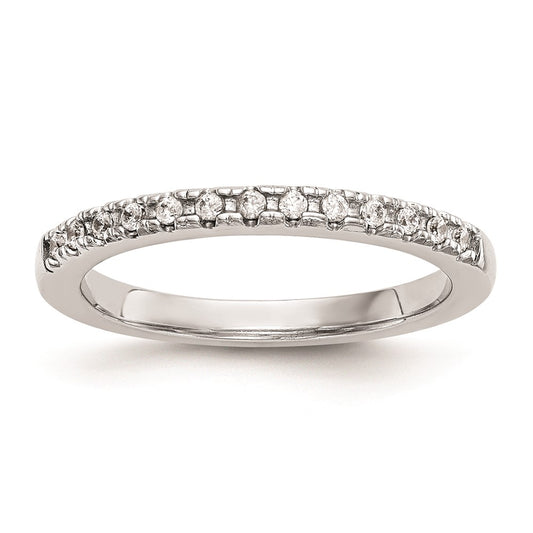 0.23ct. CZ Solid Real 14k White Gold Wedding Wedding Band Ring
