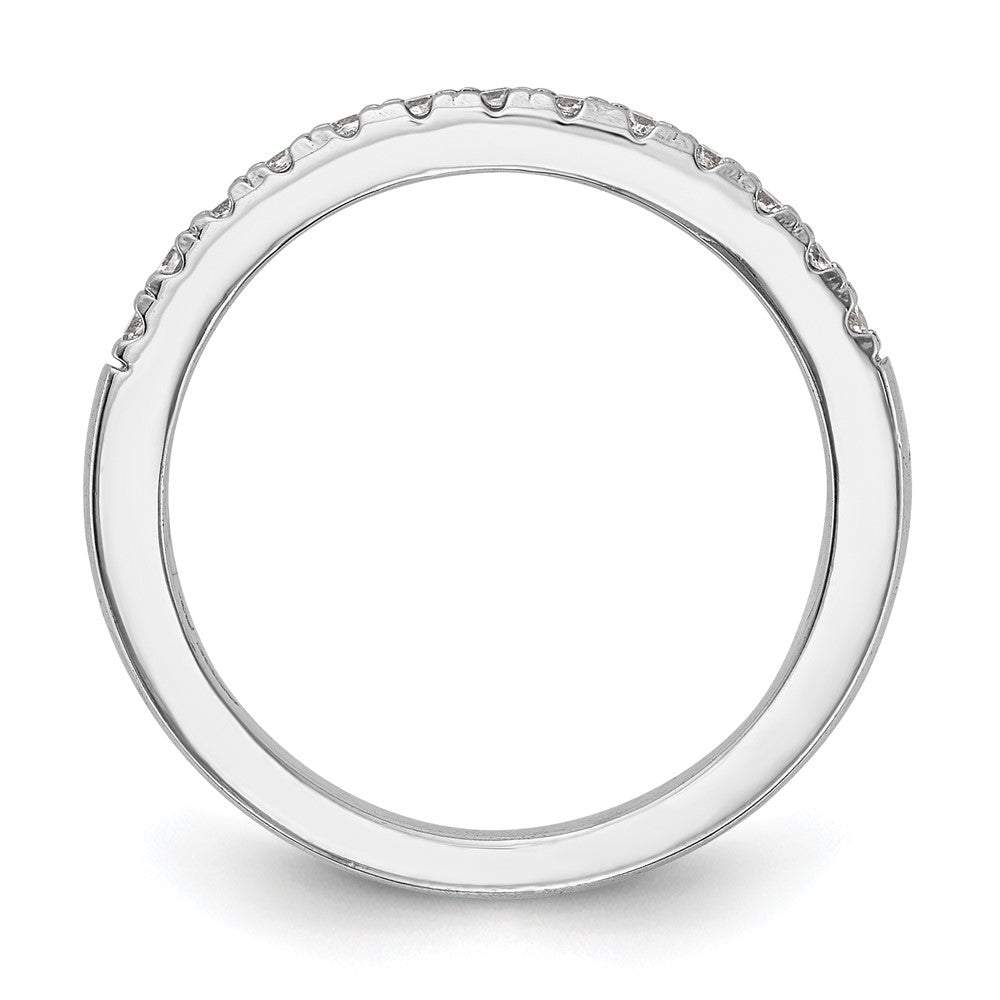 0.18ct. CZ Solid Real 14k White Gold Wedding Wedding Band Ring