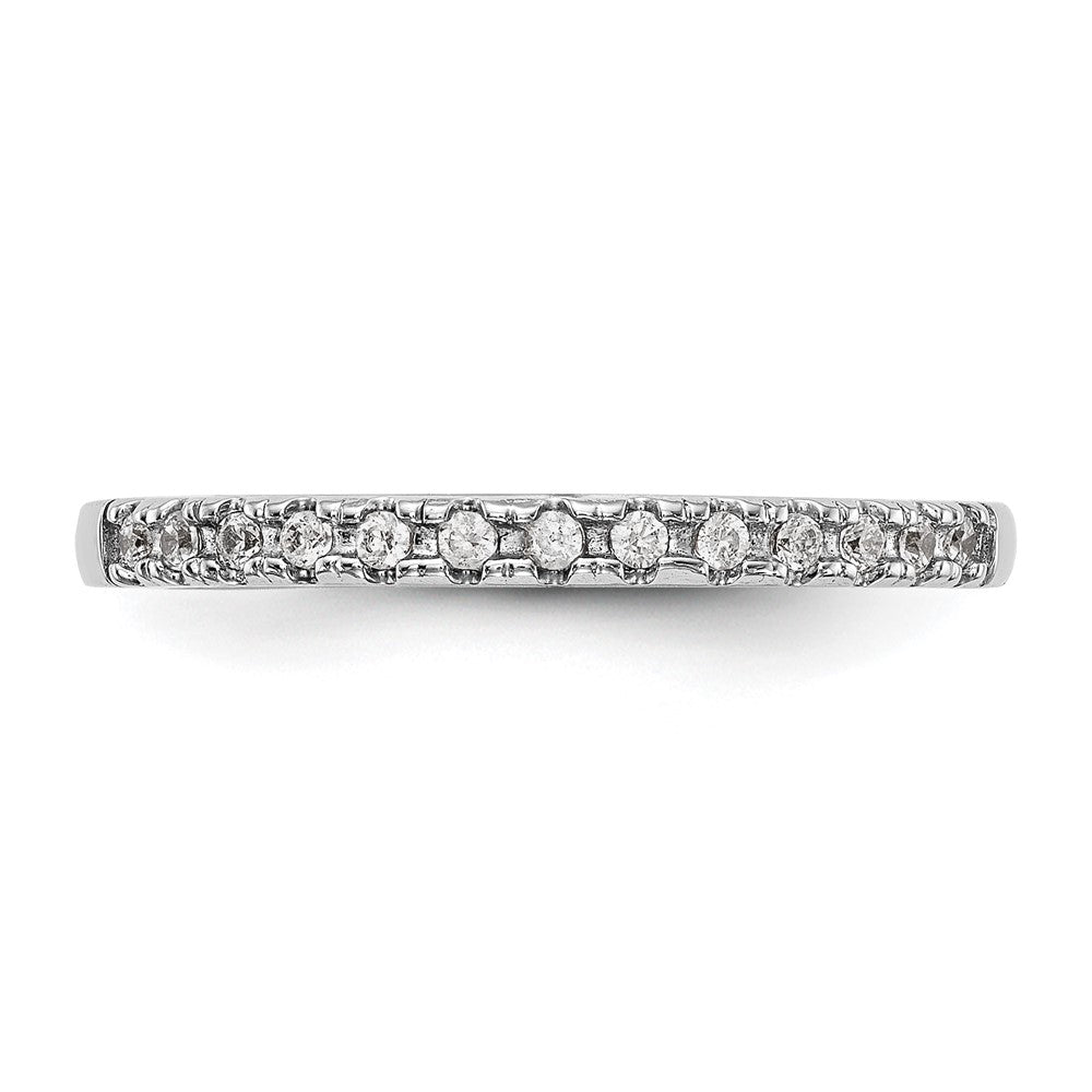 0.18ct. CZ Solid Real 14k White Gold Wedding Wedding Band Ring