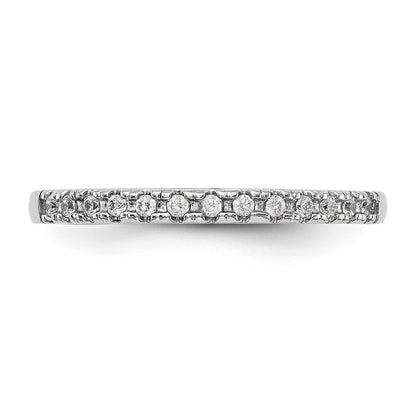 0.18ct. CZ Solid Real 14k White Gold Wedding Wedding Band Ring