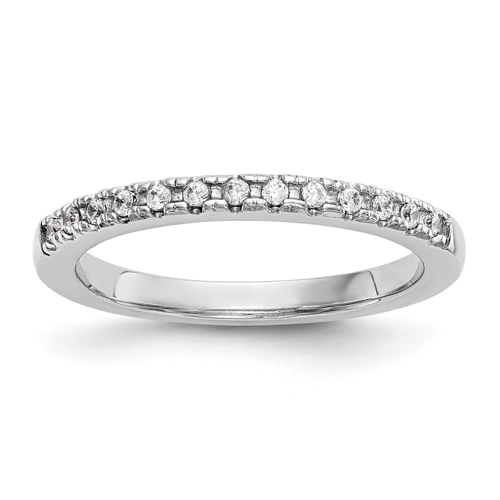 0.18ct. CZ Solid Real 14k White Gold Wedding Wedding Band Ring