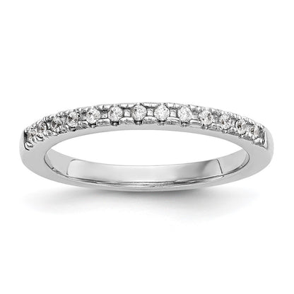 0.18ct. CZ Solid Real 14k White Gold Wedding Wedding Band Ring