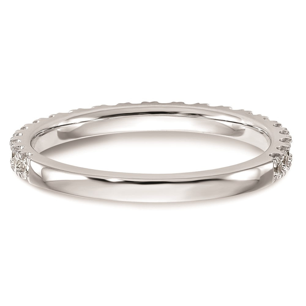 14k White Gold Real Diamond Wedding Band