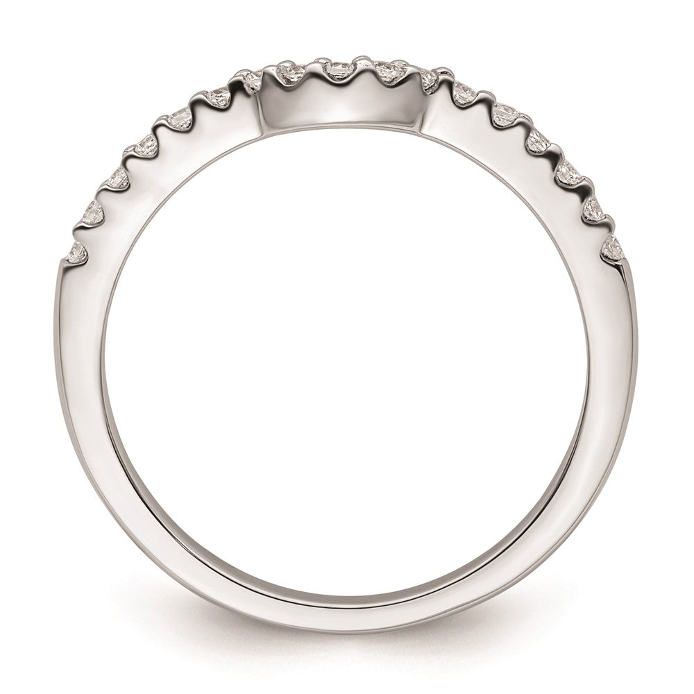 0.14ct. CZ Solid Real 14k White Gold Wedding Wedding Band Ring