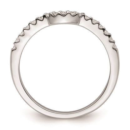 0.14ct. CZ Solid Real 14k White Gold Wedding Wedding Band Ring