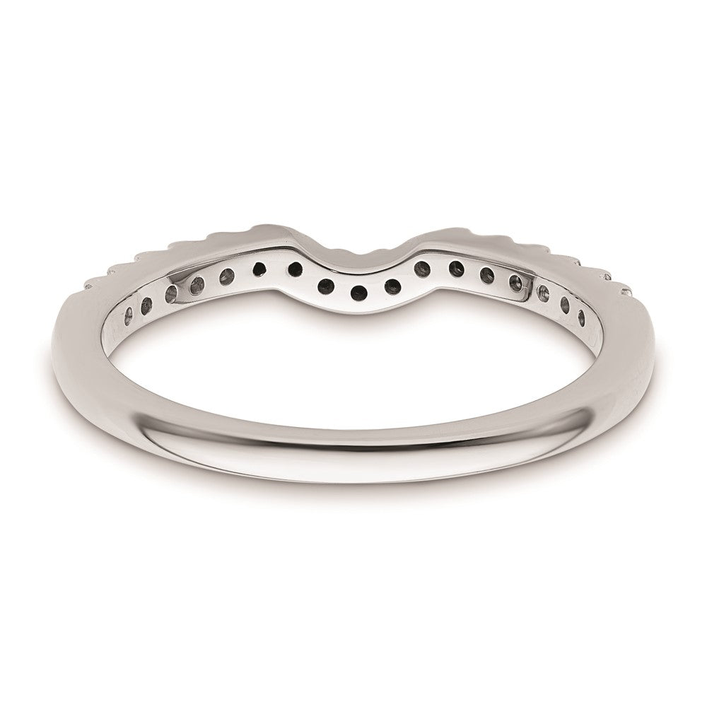 0.14ct. CZ Solid Real 14k White Gold Wedding Wedding Band Ring
