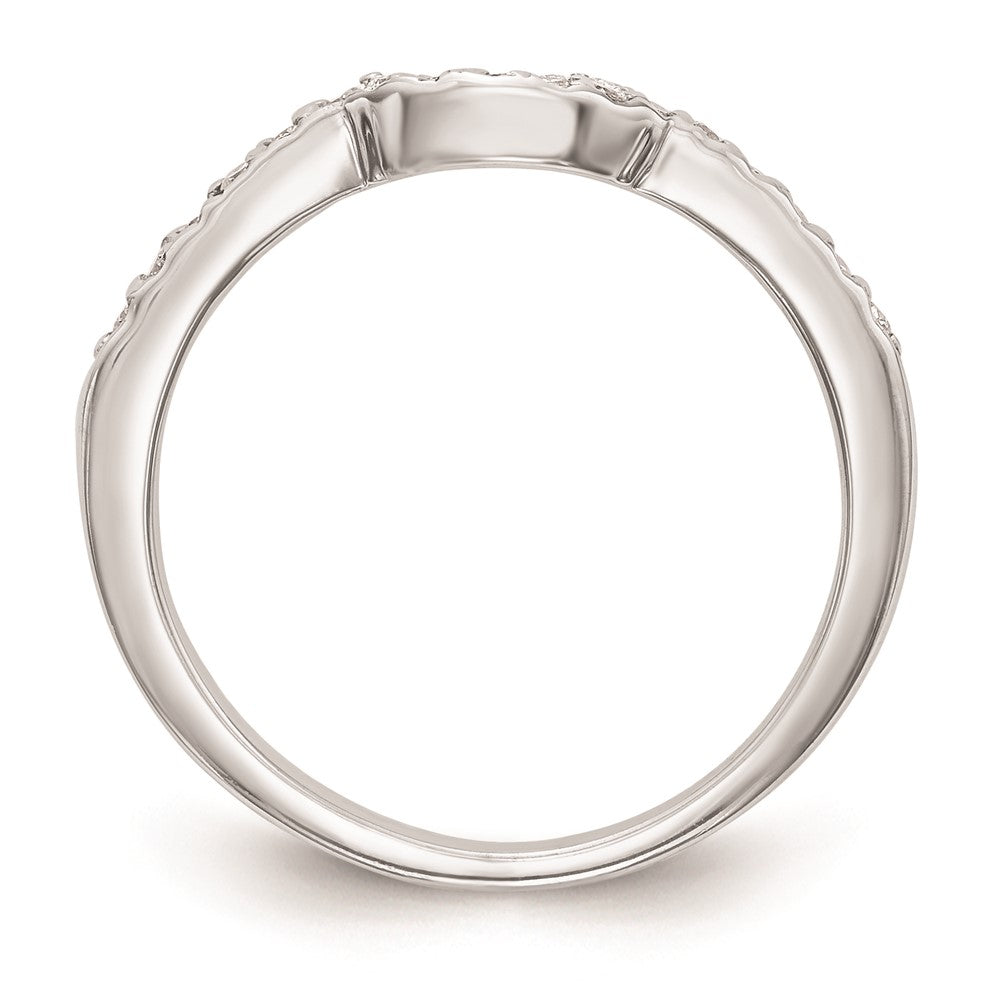 0.15ct. CZ Solid Real 14k White Gold Wedding Wedding Band Ring